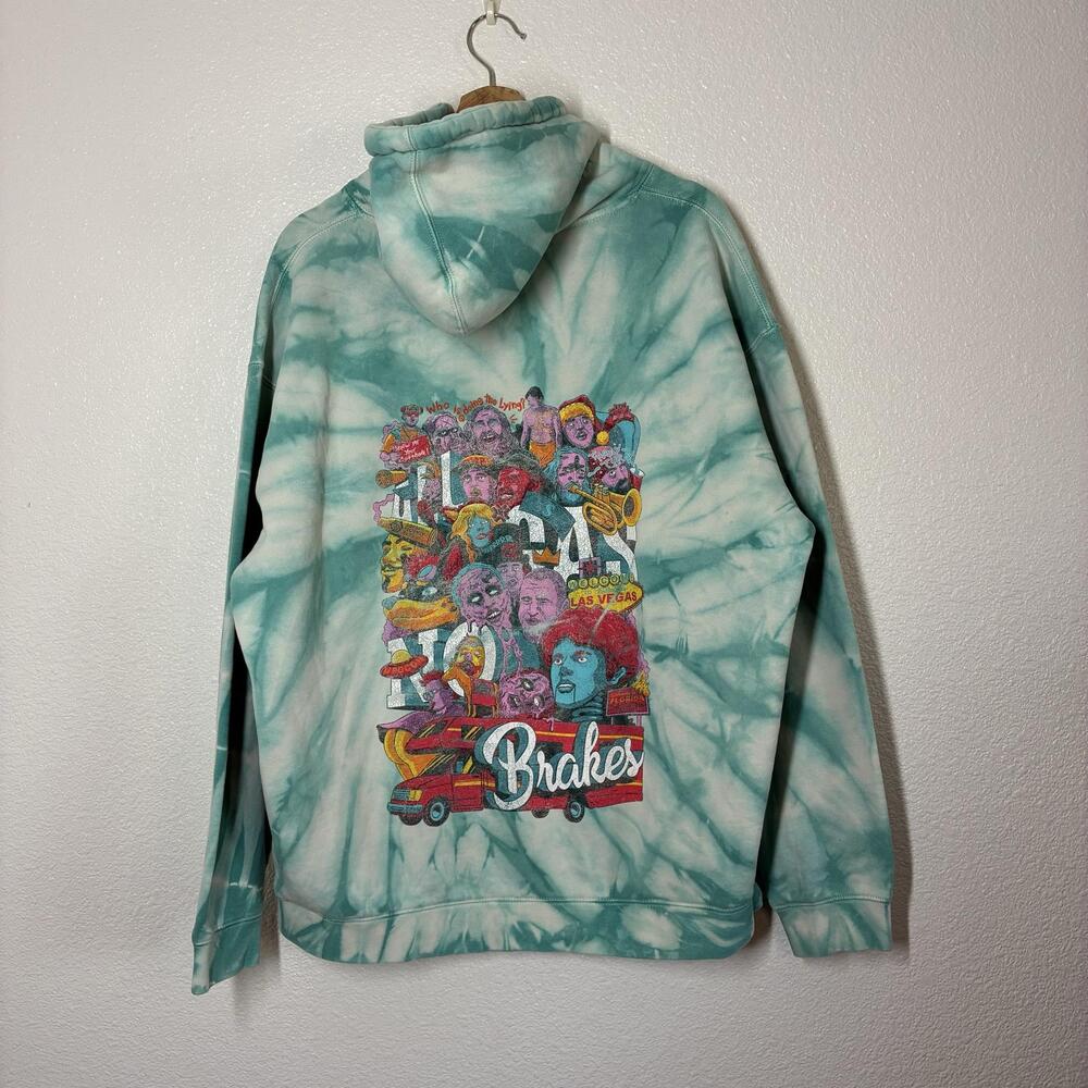 All Gas No Brakes Independent Trading Hoodie Mens Large Green Tie Dye Graphic